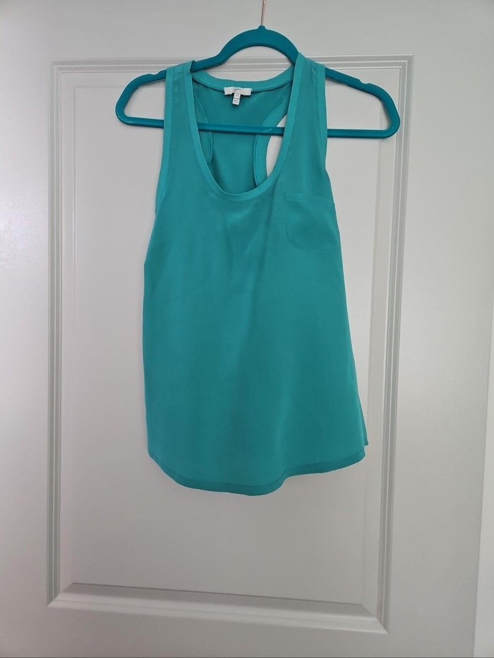 Joie 100% Silk Racerback Tank Top Turquoise Green XS